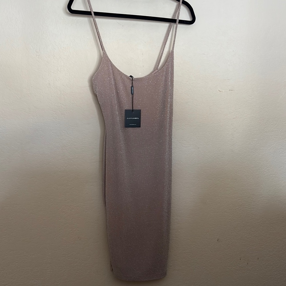 Sparkling Beige Sleeveless Dress